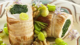 Recette  Escalope de dinde farcie aux épinards [upl. by Hardwick662]