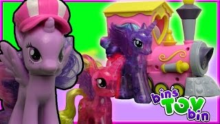 MY LITTLE PONY EXPRESS TRAIN Princess Twilight Sparkle Luna amp Cadance  Bins Toy Bin [upl. by Monie]