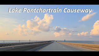 New Orleans Lake Pontchartrain Causeway Driving  Longest Bridge in the US [upl. by Aneram]