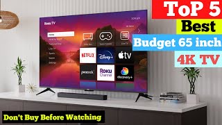 TOP 5 Best Budget 65 inch 4K TV in 2024  Top Affordable Picks for Stunning Visuals [upl. by Annoiek]