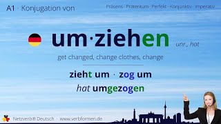 Konjugation Verb „umziehen“ unr hat  alle Zeitformen Lernvideo Tutorial [upl. by Kerekes]