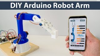 DIY Arduino Robot Arm with Smartphone Control [upl. by Lexerd788]