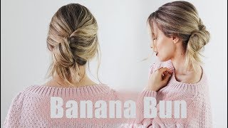 Banana Bun  5 minute bun tutorial for any hair type  KayleyMelissa [upl. by Shelbi]