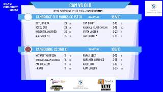 Cambourne CC 2nd XI v Cambridge Old Monks CC 1st XI [upl. by Silrak]