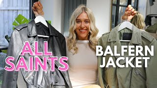 ALL SAINTS BALFERN JACKET REVIEW amp STYLING 2021  ALL SAINTS LEATHER JACKET SIZING [upl. by Channa]