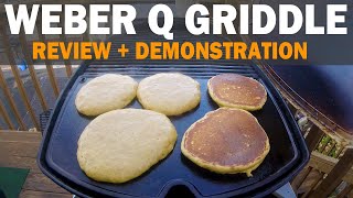 Weber Q Griddle Review and Demonstration with Homemade Pumpkin Pancakes [upl. by Ylim]