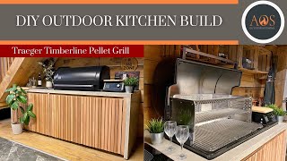 DIY OUTDOOR KITCHEN BUILD  TRAEGER TIMBERLINE GRILL amp CONCRETION WORKTOPS [upl. by Aidualc175]