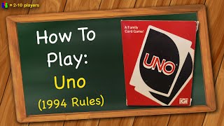 How to play Uno 1994 Rules [upl. by Atteuqnas]