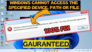 Windows cannot access specified device path or file Fix [upl. by Eahsat489]