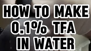 Pipetting concentrated trifluoroacetic acid TFA into water [upl. by Ttam]