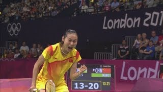 Badminton Womens Singles Semifinals  Wang v Nehwal SF Full Replay  London 2012 Olympic Games [upl. by Enerahs]