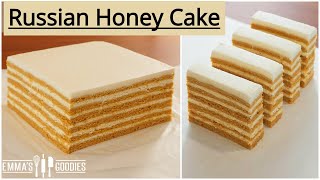 Medovik RUSSIAN HONEY CAKE Recipe  медового торта [upl. by Shultz658]