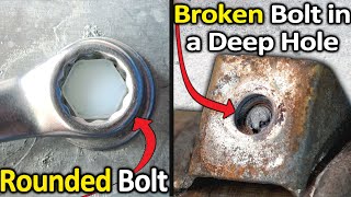 How to Remove a Rounded Bolt or a Broken Bolt in a deep hole [upl. by Notxed]