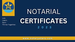 Notarial Certificates  2023 [upl. by Kiley]