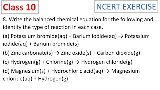 Write the balanced chemical equation for the following and identify the type CBSE Class 10 [upl. by Jarvey]