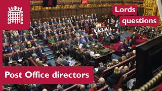 How many Post Office directors have been charged for breach of statutory duties  Lords questions [upl. by Anaela121]