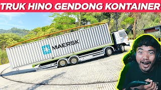 TRUK HINO GENDONG KONTAINER DI SITINJAU EKSTRIM  Euro Truck Simulator 2 [upl. by Gruver]