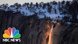 Firefall At El Capitan Lights Up Yosemite National Park  NBC News [upl. by Cerelia]