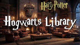 Winter at Hogwarts Library Ambience  Fireplace Library Sounds amp Magical Music  Harry Potter [upl. by Katherina]