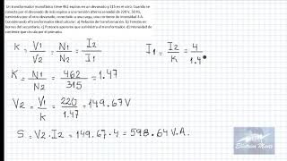 PROBLEMAS DE TRANSFORMADORES 01Ejercicios1a3 de transformadores monofásicos [upl. by Siana]