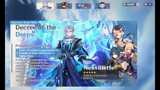 Pulling Neuvillette and Weapon Banner  Genshin Impact 41 [upl. by Amlet88]