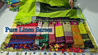 Latest Pure Linen Saree With Price Pure Linen Saree Manufacturers  Linen Saree [upl. by Hermione]