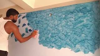 Wall Texture Painting Idea  Royale Play  Colorwash [upl. by Charters]