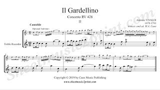 Vivaldi  Il Gardellino  Treble Recorder [upl. by Eirotal]