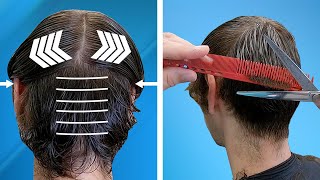 How To SCISSOR CUT Mens Hair  Step by Step Guide  How to Scissor Cut mens Hair Lesson [upl. by Tella134]