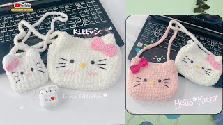 Crochet Hello Kitty Bag 👛 Hướng Dẫn Móc Túi Mèo Hello Kitty Sanrio Cực Dễ Thương  Mimi Handmade [upl. by Nogam]