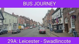 🇬🇧 BUS JOURNEY  Arriva Midlands 29A Leicester  Swadlincote [upl. by Nahtannhoj50]