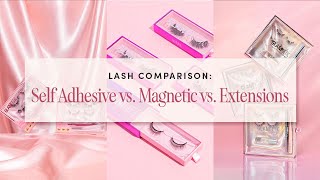 Lash Comparison Self Adhesive vs Magnetic vs Extensions [upl. by Juliano801]