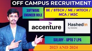 Accenture OffCampus Recruitment 2024 for ASE Role  HashedIn Hiring 2024  Software Internship 2024 [upl. by Leighland855]