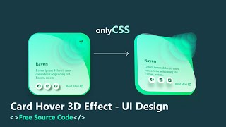 3D Parallax Card Effect On Hover  HTML and CSS Tutorial  Web Design rayencode [upl. by Saltsman]