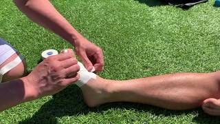 Big toe 22 taping after assessment for turf toesprains [upl. by Nawram]