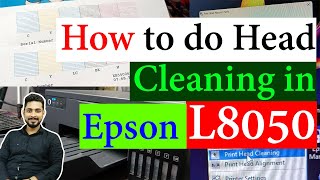 How to do Head Cleaning in Epson L8050  Epson L8050 main Head Cleaning Kaise kare Fix Poor Printing [upl. by Akyre]