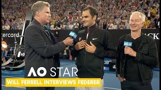 Will Ferrell Interviews Roger Federer  AO Stars [upl. by Valina]