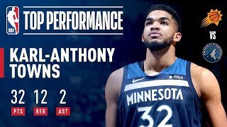 KarlAnthony Towns Puts Up 32 Points to Lead TWolves Over Suns  November 26 2017 [upl. by Akire]