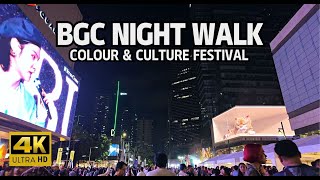 MODERN BGC HIGH STREET Night Tour PASSION FESTIVAL  Lively City  4K Quality Res [upl. by Avrit]