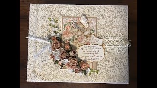 MINI ALBUM TUTORIAL PART 1 STAMPERIA CEREMONY SHELLIE GEIGLE JS HOBBIES AND CRAFTS [upl. by Saffier]