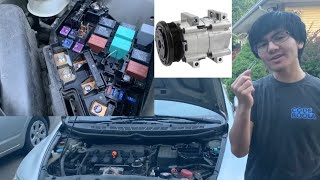 How To Jump Start AC Compressor Clutch Using Paper Clip Bypass Relay  Add Refrigerant Manual Engage [upl. by Arreit]