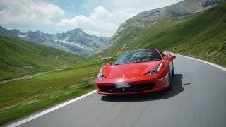 Ferrari 458 Spider on the Stelvio Pass  CAR and DRIVER [upl. by Soma]