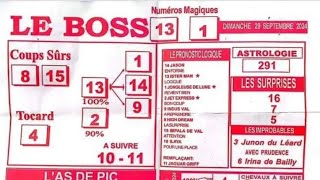 boss Demain dimanche 29 septembre 2024💲💲100 quinte [upl. by Einhpets]