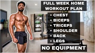 Full Week Workout Plan At Home No Equipment [upl. by Chee]