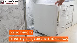 Hình thực tế thùng gạo nhựa ABS cao cấp 3 khoang 30kg GR0945 phukientubep [upl. by Ludeman862]