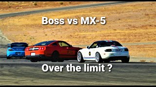 NC Miata MX5 25 swap vs Mustang 50 Boss amp Honda S2K advance group Streets of Willow CW [upl. by Hildegard]