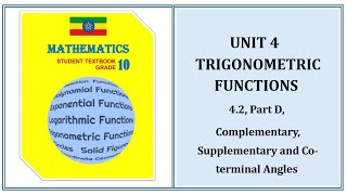 Grade 10 Unit 42 Part D Complementary and Supplementary Angles [upl. by Uoliram]