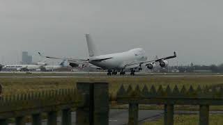 First landing ASL Airlines Belgium 747400 in EBOS [upl. by Sualokcin]