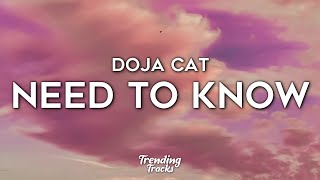 Doja Cat  Need To Know Clean  Lyrics [upl. by Aneala881]