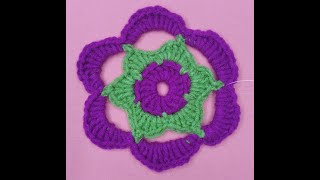 Scallop flower pattern  one crochet stitch a day [upl. by Arolf66]